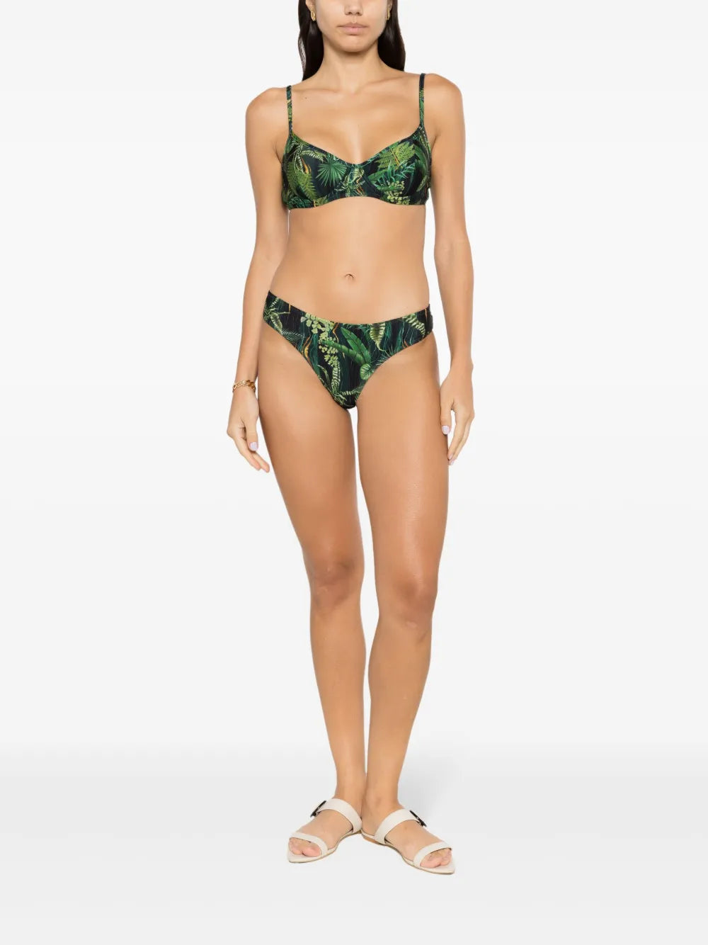 Fiji Leaf-Print Bikini Top