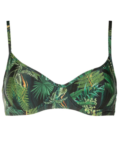 Fiji Leaf-Print Bikini Top