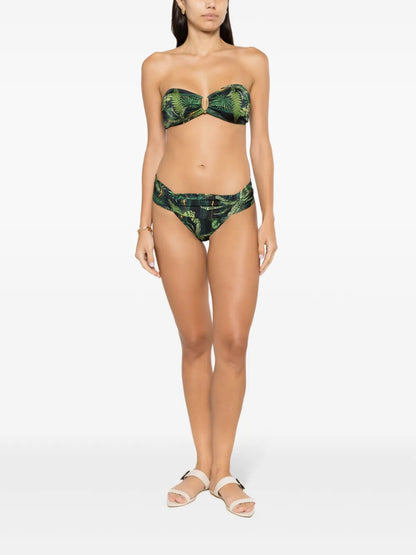 Mika Leaf-Print Bikini Top
