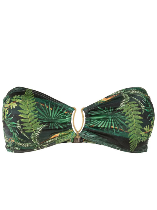 Mika Leaf-Print Bikini Top
