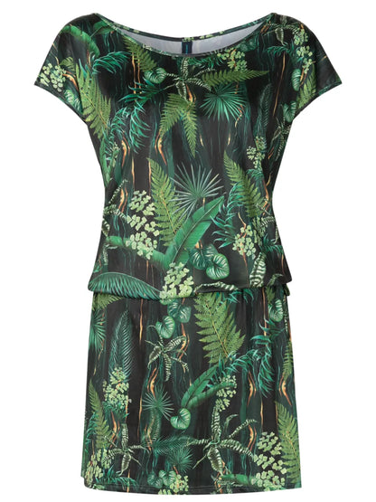 Shiva Leaf-Print Minidress
