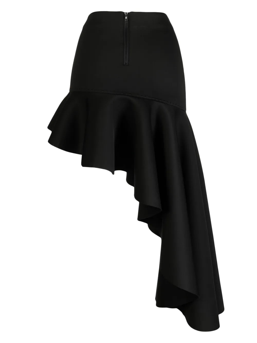 Asymmetric Ruffled Skirt