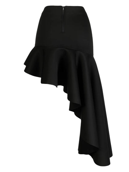 Asymmetric Ruffled Skirt