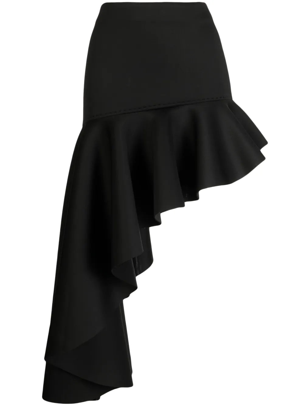 Asymmetric Ruffled Skirt