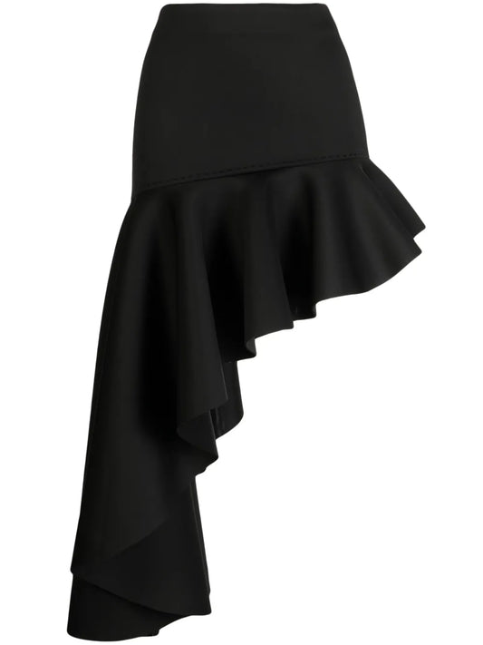 Asymmetric Ruffled Skirt