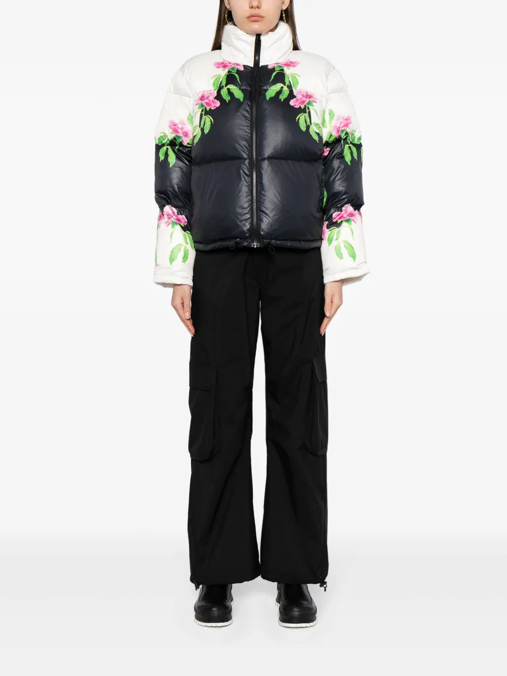 Floral-Print Puffer Jacket