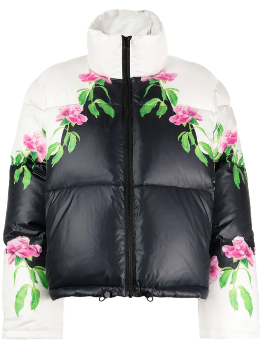 Floral-Print Puffer Jacket