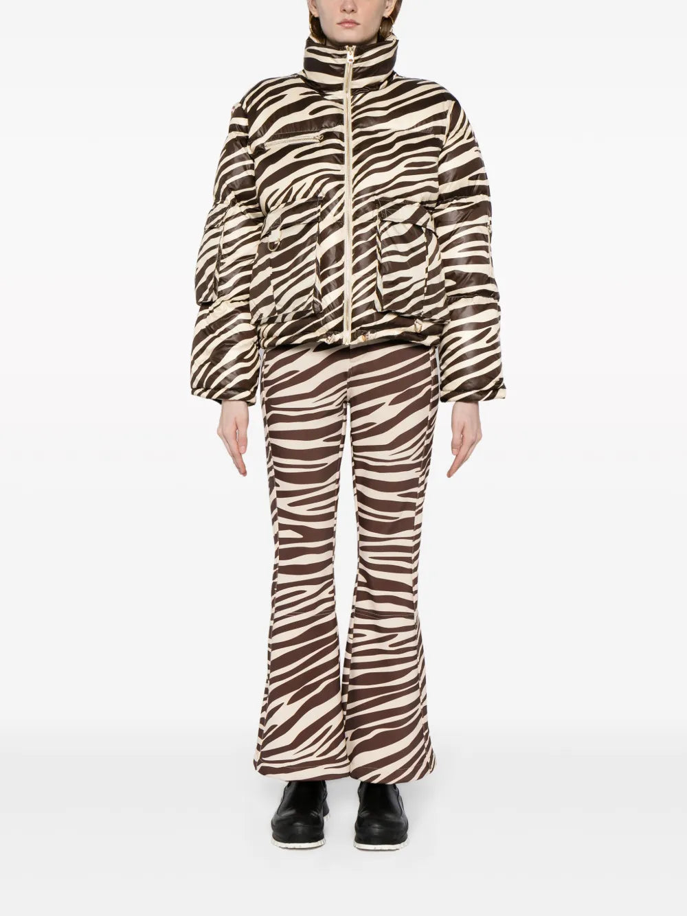 Zebra-Print Puffer Jacket