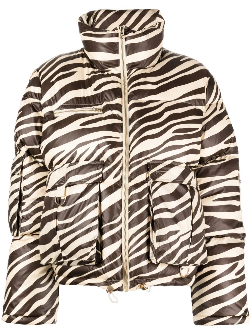Zebra-Print Puffer Jacket