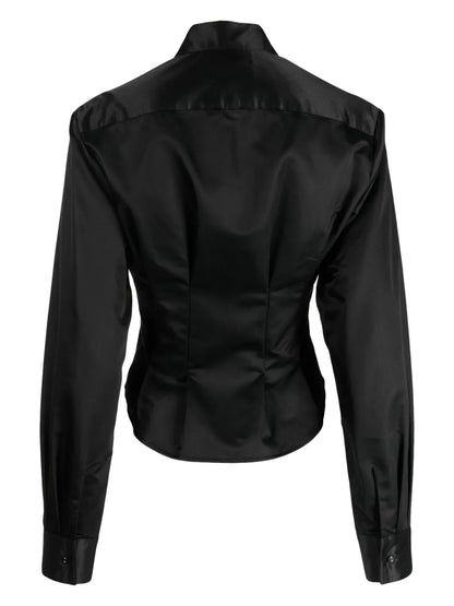 Satin-Trim Slim-Cut Shirt
