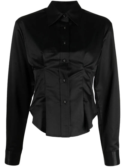 Satin-Trim Slim-Cut Shirt