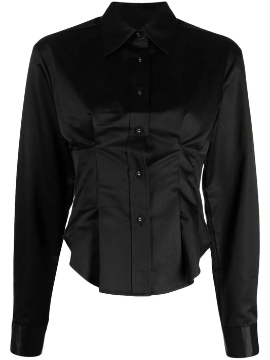 Satin-Trim Slim-Cut Shirt