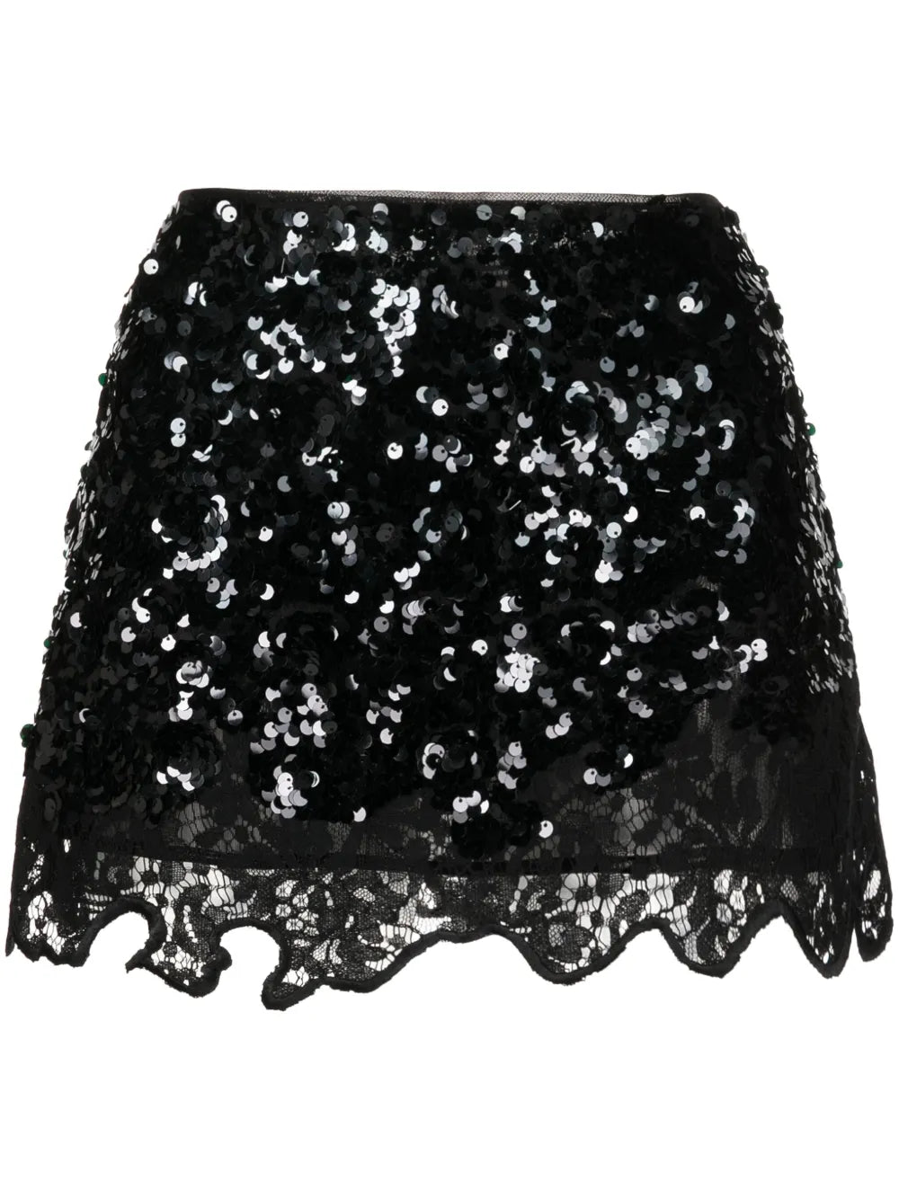 Lace Sequinned Mini Skirt