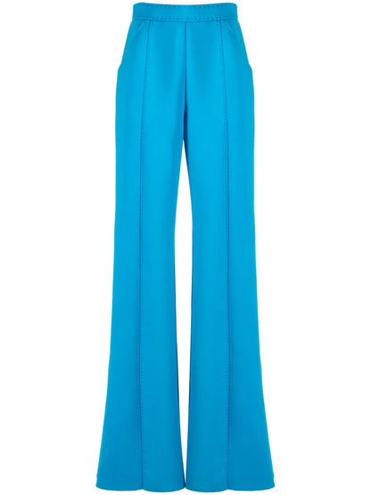 Tonal-Stitching Wide-Leg Trousers