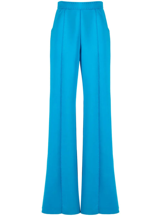Tonal-Stitching Wide-Leg Trousers