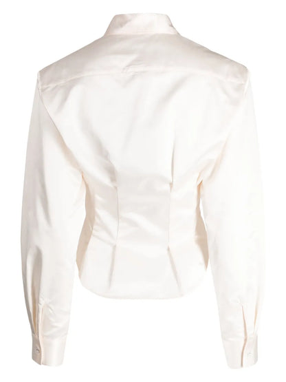 Pleat-Detail Buttoned Shirt