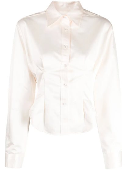 Pleat-Detail Buttoned Shirt