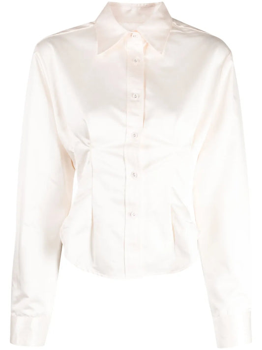 Pleat-Detail Buttoned Shirt