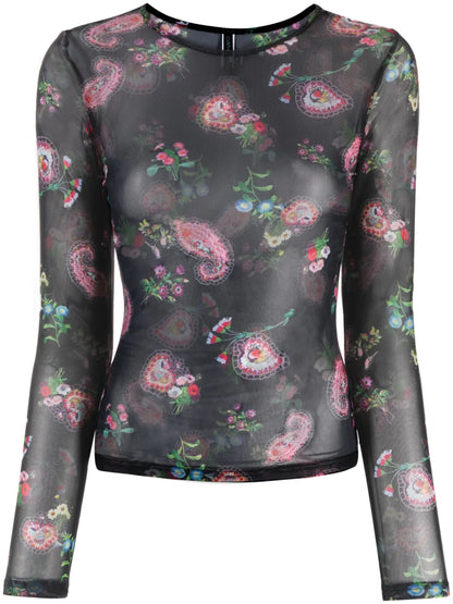 Floral-Print Long-Sleeve Top