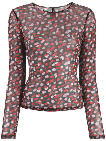 Graphic-Print Long-Sleeve Top