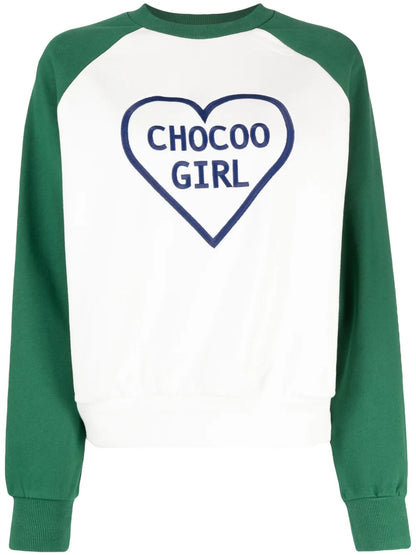 Heart-Print Cotton Sweatshirt
