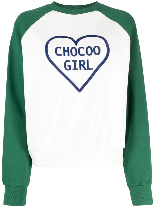 Heart-Print Cotton Sweatshirt