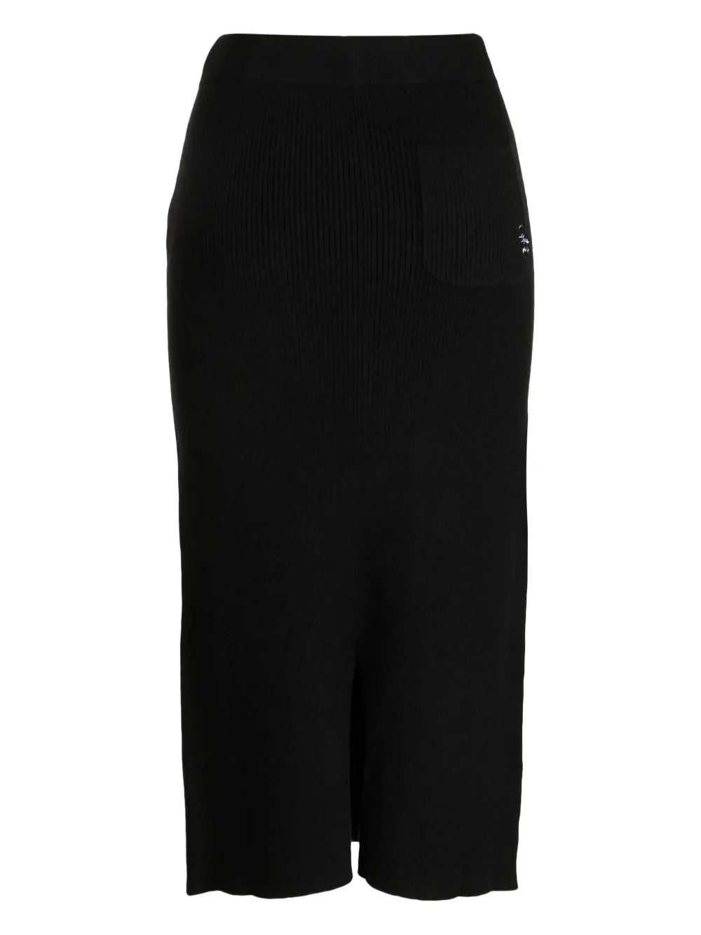 Logo-Embroidered Ribbed Midi Skirt