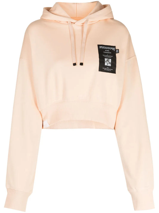 Logo-Patch Cropped Hoodie