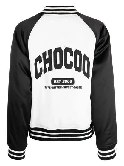 Logo-Appliqué Satin Bomber Jacket