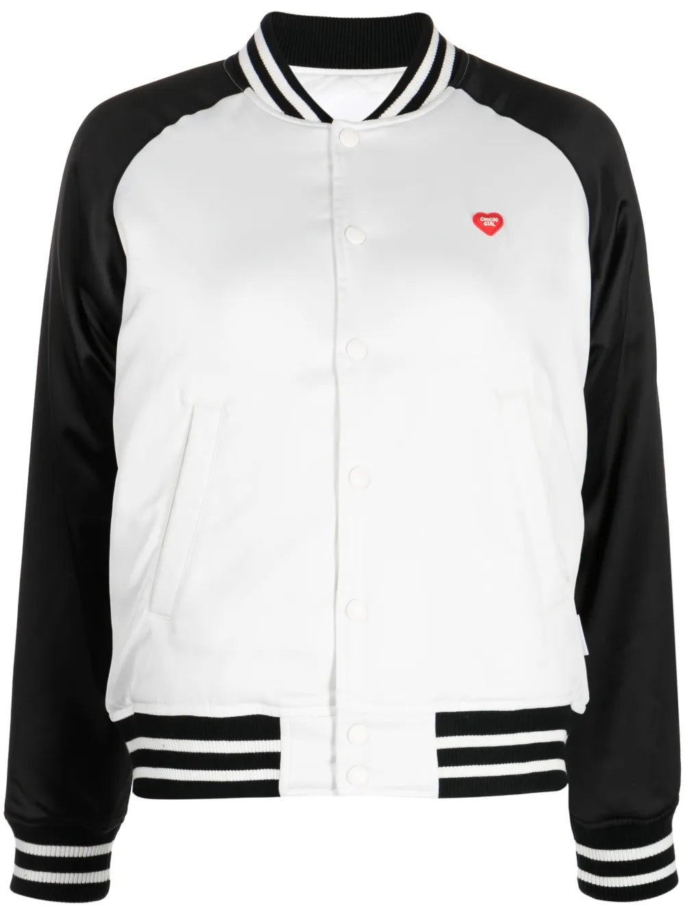 Logo-Appliqué Satin Bomber Jacket