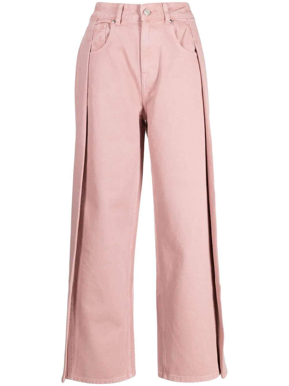Overlapping-Panel Wide-Leg Jeans