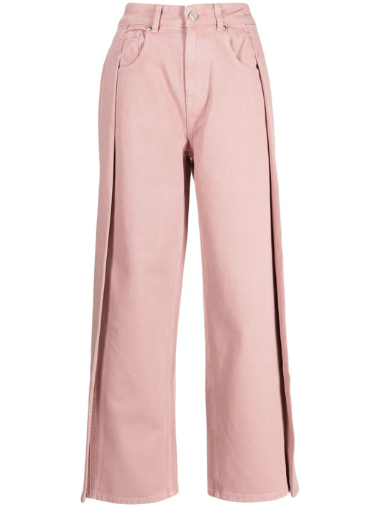 Overlapping-Panel Wide-Leg Jeans