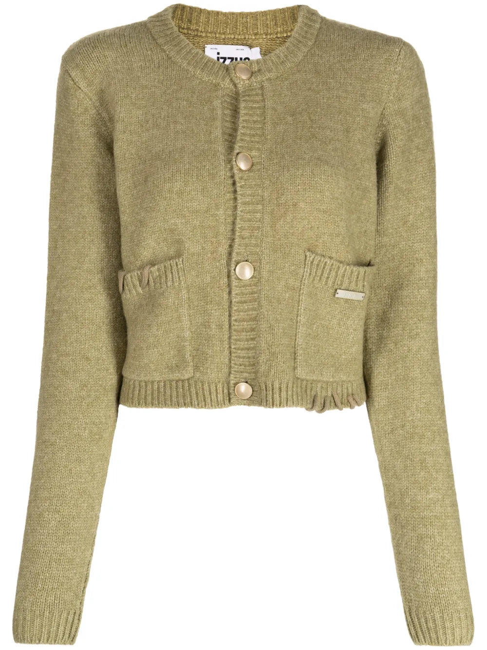 Logo-Patch Button-Up Cardigan