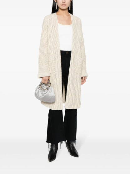 Shawl-Collar Knitted Cardi-Coat
