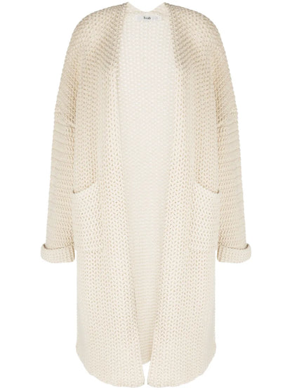 Shawl-Collar Knitted Cardi-Coat