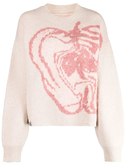 Intarsia-Knit Crew-Neck Jumper