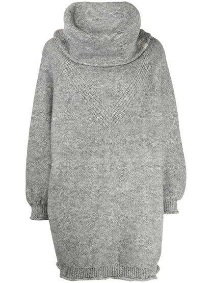 Roll-Neck Knitted Minidress