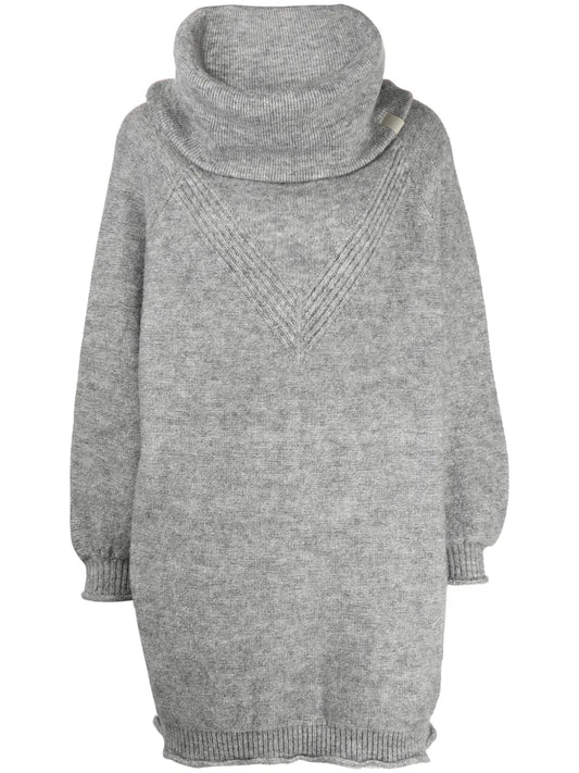 Roll-Neck Knitted Minidress