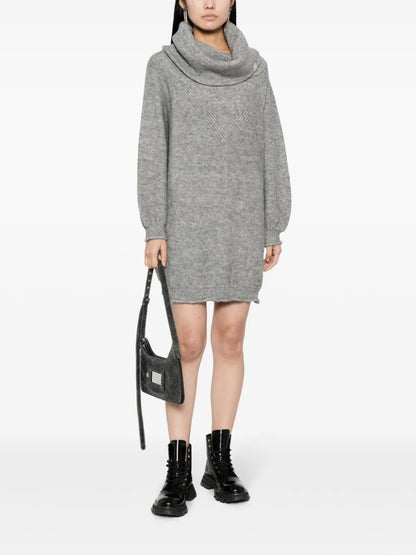 Roll-Neck Knitted Minidress