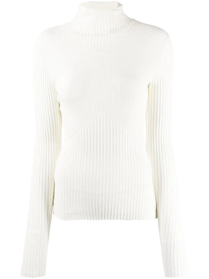 Ribbed-Knit Hoodie Top