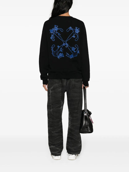 Arrows Floral-Embroidered Cotton Sweatshirt