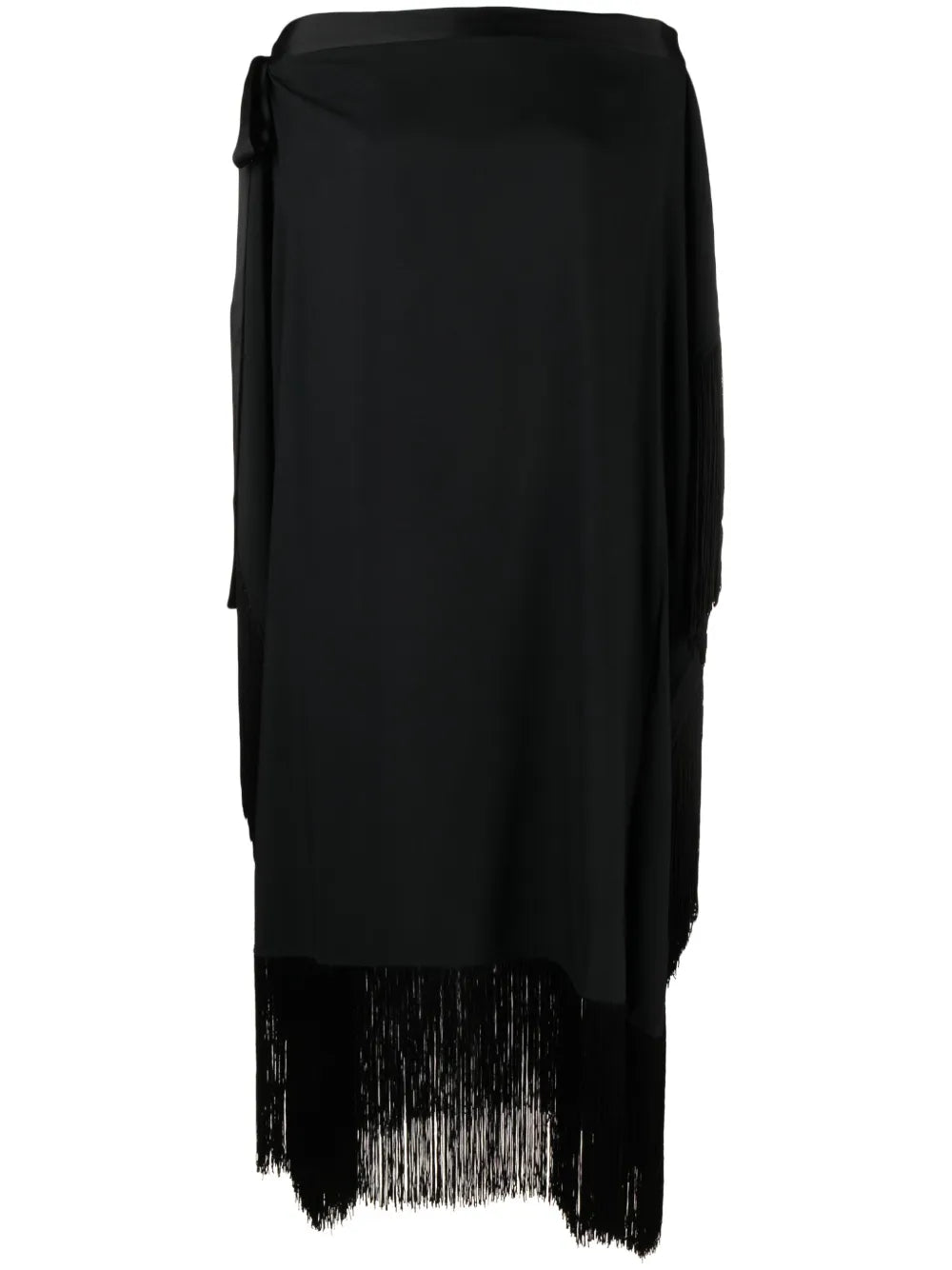 Fringed-Edge Kaftan Maxi Dress