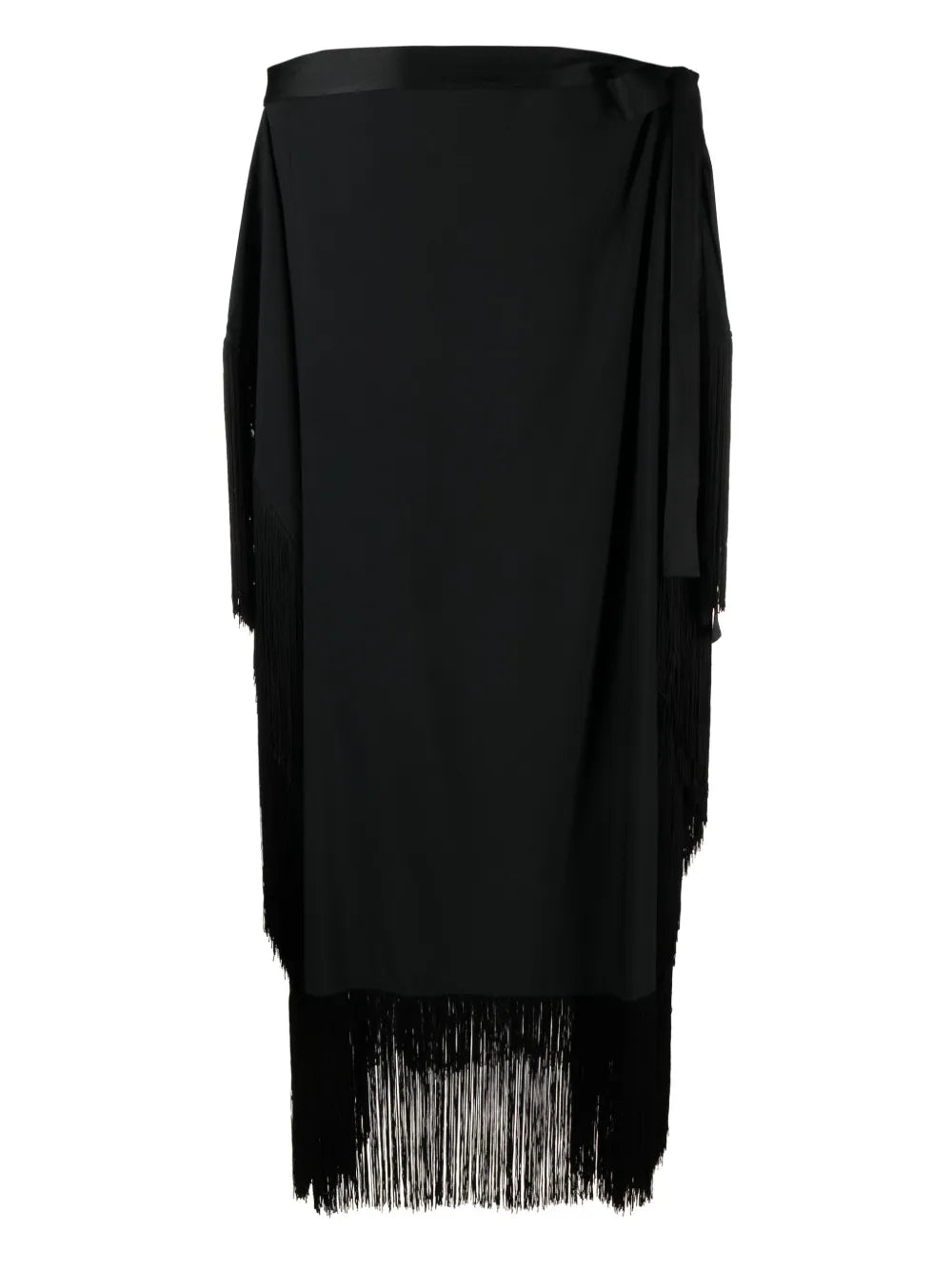 Fringed-Edge Kaftan Maxi Dress