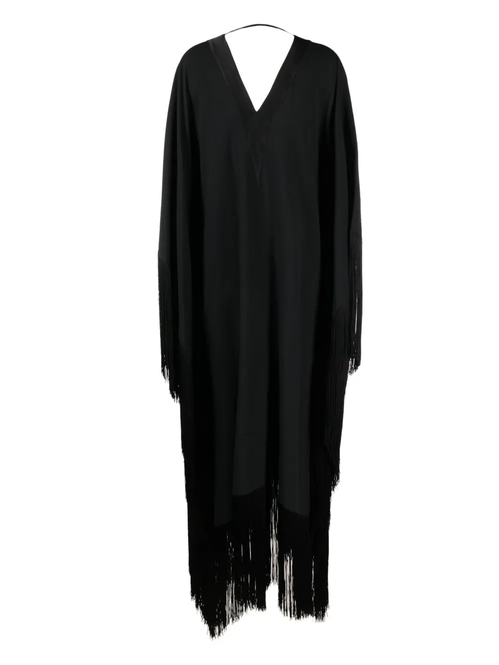 Fringed-Edge Kaftan Maxi Dress