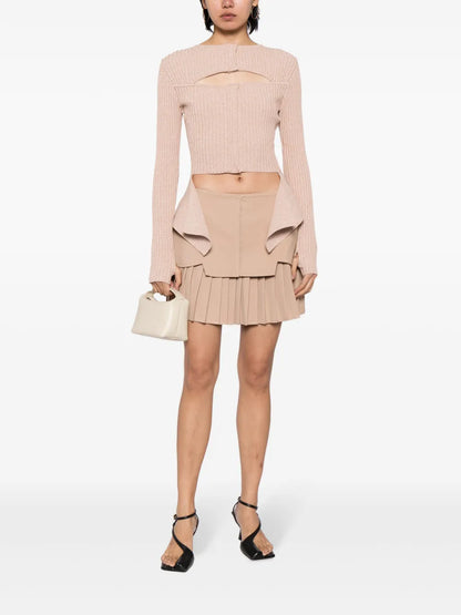 Ribbed Double-Layer Cardigan