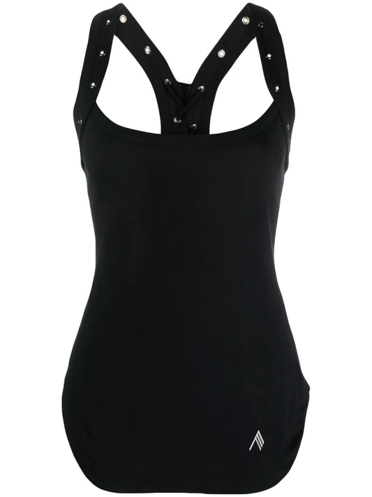 Lace-Up Racerback Tank Top