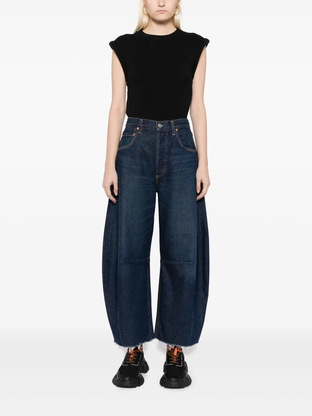 Horseshoe High-Rise Wide-Leg Jeans