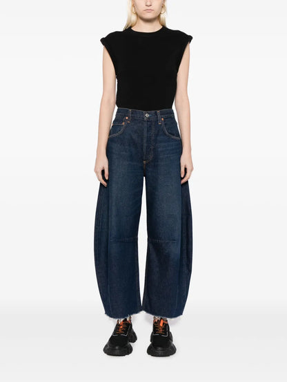 Horseshoe High-Rise Wide-Leg Jeans