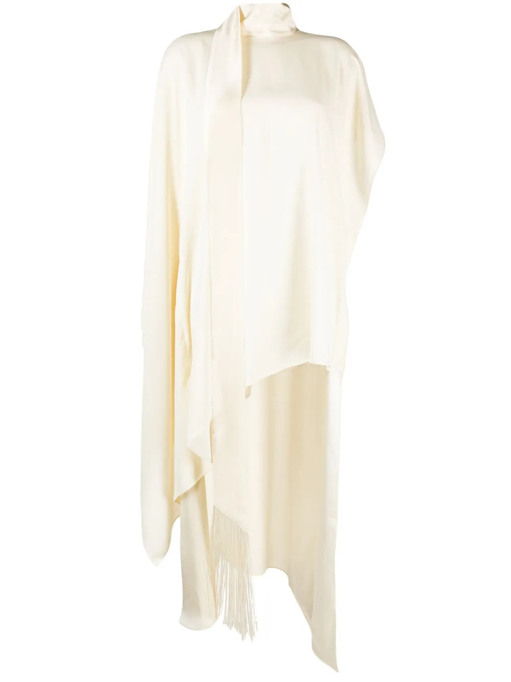 Attached-Scarf Asymmetric Kaftan Dress