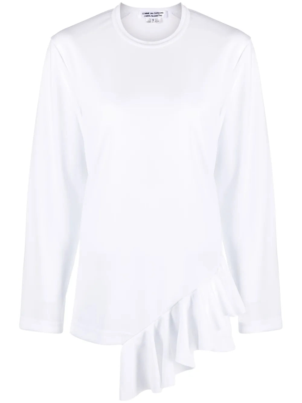 Ruffle-Detail Round-Neck T-Shirt
